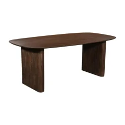 Giga Meubel Eettafel Deens Ovaal - Donkerbruin Mangohout - 240x100x76cm - Juro Discount