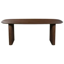 Giga Meubel Eettafel Deens Ovaal - Donkerbruin Mangohout - 240x100x76cm - Juro Discount