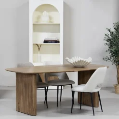 Giga Meubel Eettafel Deens Ovaal - Naturel Mangohout - 240x100x76cm - Juro Sale