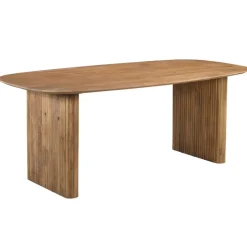 Giga Meubel Eettafel Deens Ovaal - Naturel Mangohout - 200x100x76cm - Juro Outlet