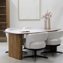 Giga Meubel Eettafel Deens Ovaal - Naturel Mangohout - 200x100x75cm - Dai New