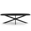 Giga Meubel Eettafel Deens Ovaal - Zwart - Mangohout - 240 cm - Tafel Jordan Sale