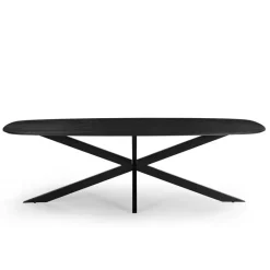 Giga Meubel Eettafel Deens Ovaal - Zwart - Mangohout - 240 cm - Tafel Jordan Sale