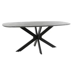 Giga Living Eettafel Deens Ovaal 180cm - Zwart Marmerlook - 4-6 Personen Hot