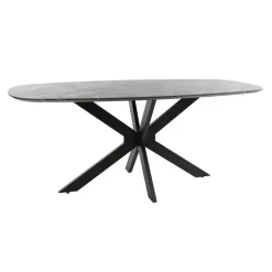 Giga Living Eettafel Deens Ovaal 180cm - Zwart Marmerlook - 4-6 Personen Hot