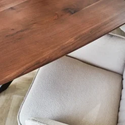 Dimehouse Eettafel deens ovaal Paris walnoot finish 200x100 cm - Hout - Bruin Discount