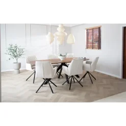 Dimehouse Eettafel deens ovaal Paris walnoot finish 200x100 cm - Hout - Bruin Discount