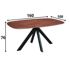 Dimehouse Eettafel deens ovaal Paris walnoot finish 200x100 cm - Hout - Bruin Discount