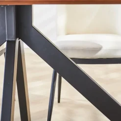 Dimehouse Eettafel deens ovaal Paris walnoot finish 160x100 cm - Hout - Bruin Hot