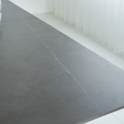 Dimehouse Eettafel Edin 230x100 cm marmerlook grijs - Stoneware - Grijs Discount