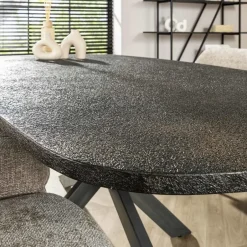 Giga Living Eettafel Grijs Staal - 215x105x77cm - Metallic New