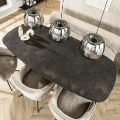 Giga Living Eettafel Grijs Staal - 215x105x77cm - Metallic New