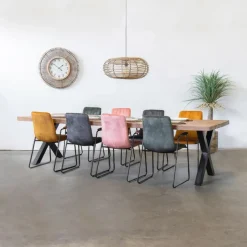 Giga Meubel Eettafel Mangohout - 300x100x76cm - Metaal - Duncan Outlet