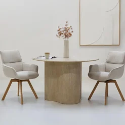 Giga Meubel Eettafel Organisch - Marmer - 120x120x76cm - Firenze Clearance