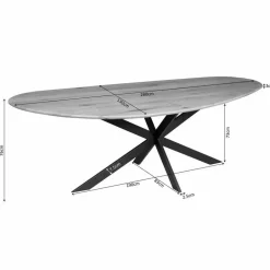 StarFurn Eettafel Organisch Zwart Hout - 280x130x76cm - Cloud Hot