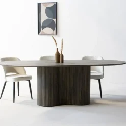 Giga Meubel Eettafel Ovaal 240cm - Bruin - Hout - Eettafel Ava Best