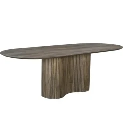 Giga Meubel Eettafel Ovaal 200cm - Bruin - Hout - Eettafel Ava