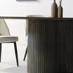 Giga Meubel Eettafel Ovaal 200cm - Bruin - Hout - Eettafel Ava