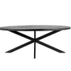 Giga Meubel Eettafel Ovaal 200cm - Mangohout Zwart - Matrix-Poot - Mansour Sale