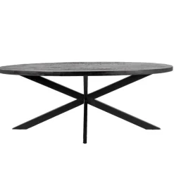 Giga Meubel Eettafel Ovaal 200cm - Mangohout Zwart - Matrix-Poot - Mansour Sale