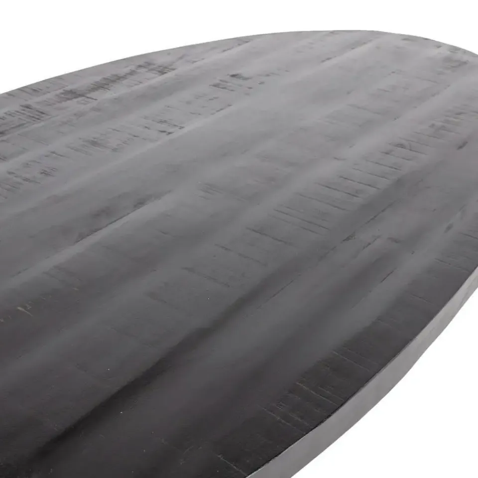 Giga Meubel Eettafel Ovaal 200cm - Mangohout Zwart - Matrix-Poot - Mansour Sale