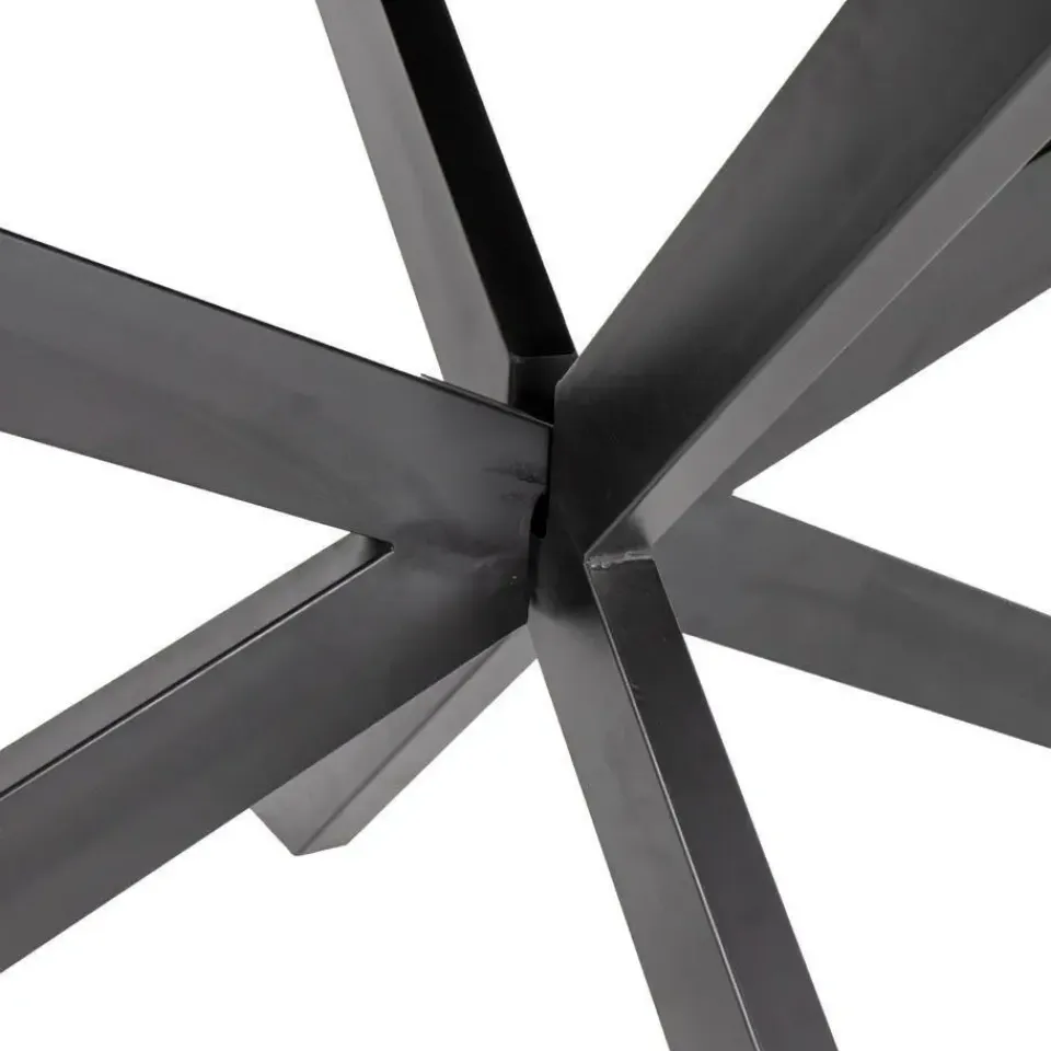 Giga Meubel Eettafel Ovaal 200cm - Mangohout Zwart - Matrix-Poot - Mansour Sale