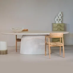 Giga Meubel Eettafel Ovaal 200cm - Naturel Betonlook - Myrna New