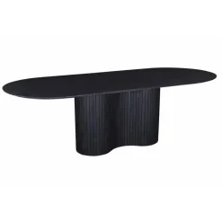 Giga Meubel Eettafel Ovaal 200cm - Zwart - Hout - Eettafel Ava Discount