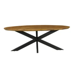 StarFurn Eettafel Ovaal Naturel Mangohout - 160x90x76cm - Brandy Online