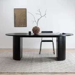 Fjôrd Eettafel Ovaal Zwart 200cm - Fineer - Scandinavisch Best