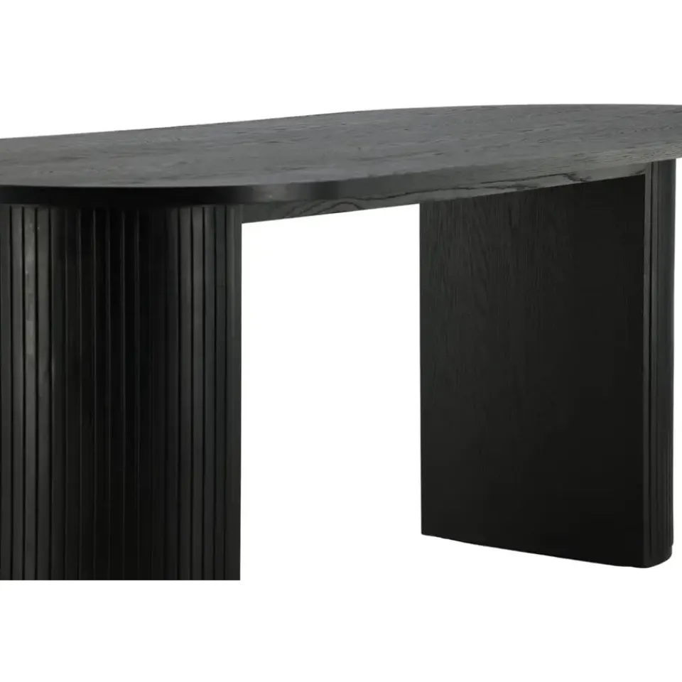 Fjôrd Eettafel Ovaal Zwart 200cm - Fineer - Scandinavisch Best