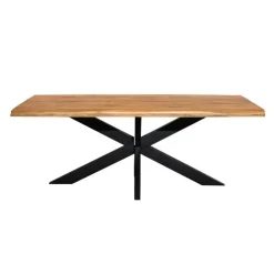 StarFurn Eettafel Rechthoek Naturel Hout - 220x100x76cm - Denver Online