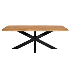 StarFurn Eettafel Rechthoek Naturel Hout - 160x90x76cm - Denver Discount