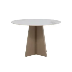 Fjôrd Eettafel Rond - Beige Steen - 110x110x75cm - Bootcut Clearance