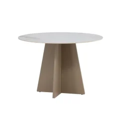 Fjôrd Eettafel Rond - Beige Steen - 110x110x75cm - Bootcut Clearance