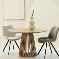 Giga Meubel Eettafel Rond Ø120cm - Naturel Acaciahout - 2-4 Personen - Seppe Outlet