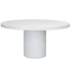 Giga Meubel Eettafel Rond 150cm - Wit Eco Composiet - Betonlook - Eden Sale