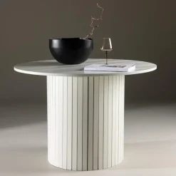 Fjôrd Eettafel Rond Wit 110cm - Fineer - Scandinavisch - Tafel Härön Outlet