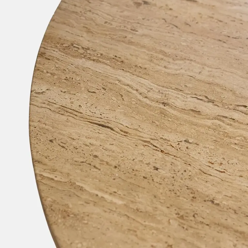 Giga Meubel Eettafel Travertin Ø150cm - Japandi Stijl - Tafel Lucio New