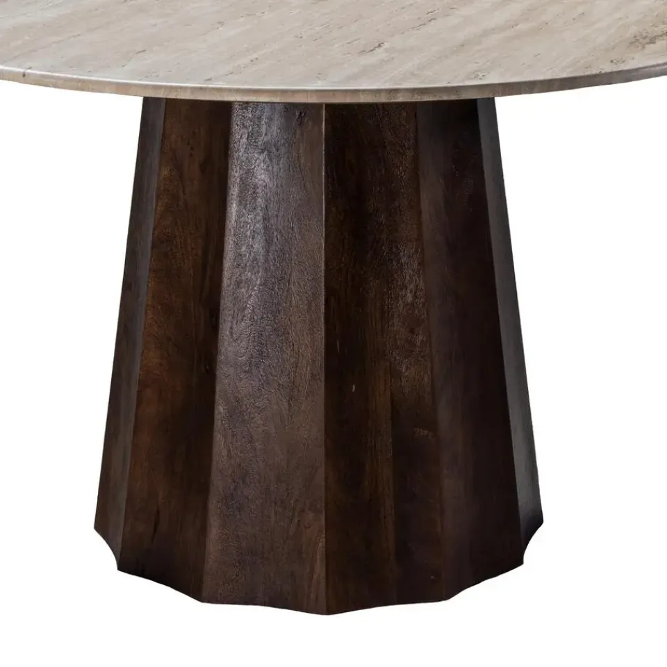 Giga Meubel Eettafel Travertin Ø150cm - Japandi Stijl - Tafel Lucio New