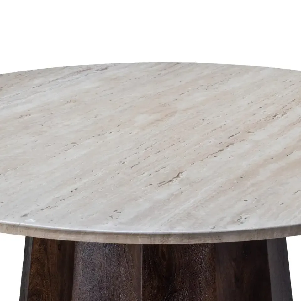 Giga Meubel Eettafel Travertin Ø150cm - Japandi Stijl - Tafel Lucio New