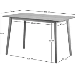 Nordlys Eettafel voor 4 personen van massief grenenhout L120 Sale