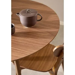 Giga Living Eettafel Walnoot Rond - 105x105x76cm - Levi Online