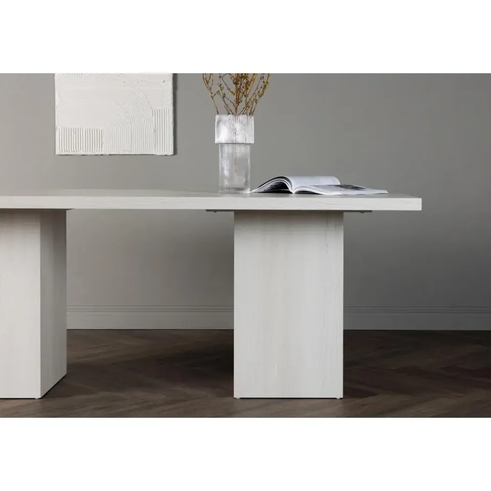 Fjôrd Eettafel Whitewash Hout - 200x90x75cm - Olga Online