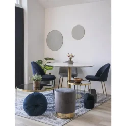 House Nordic Eettafel Wit Ø110cm - Gouden Onderstel - Bolzano