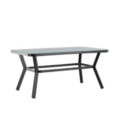 Fjôrd Eettafel Wit Grijs Glas - 200x100x74cm - Virya Best