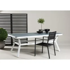 Fjôrd Eettafel Wit Grijs Glas - 200x100x74cm - Virya Best