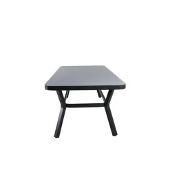 Fjôrd Eettafel Zwart Grijs Glas - 200x100x74cm - Virya New