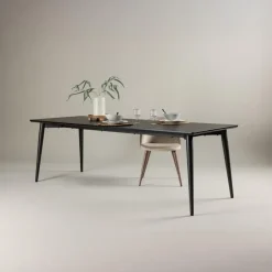 Fjôrd Eettafel Zwart Hout - 230x85x75cm - Ellis Outlet