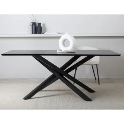 Fjôrd Eettafel Zwart Hout - 180x90x75cm - Piazza Sale